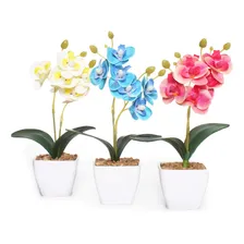 Vaso De Flor Artificial Orquídeas Decorativas Kit Com 3 Foto  mini 1