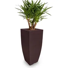 Vaso De Planta Grande Alto Decorativo Polietileno 90x40 Café Foto mini  3