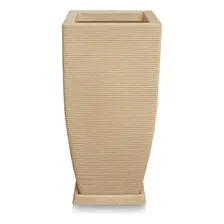 Vaso De Planta + Prato Decorativo Polietileno 90x40 Cm Areia Foto mini 3