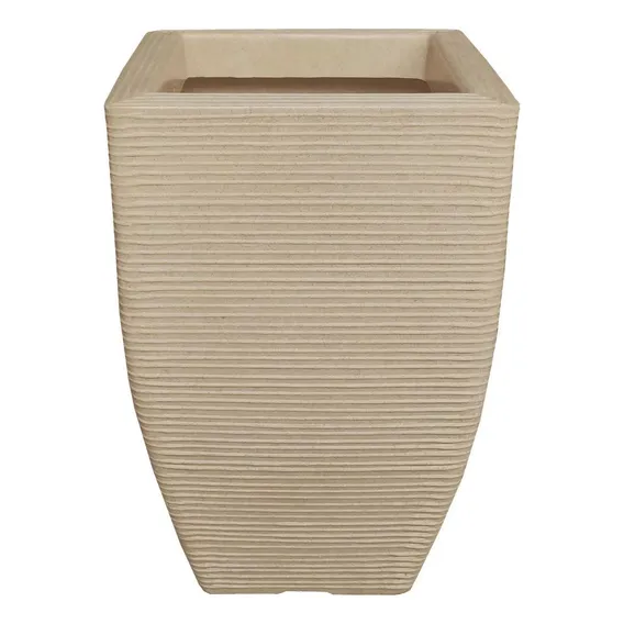 Vaso De Planta Trapézio Decorativo Polietileno 60x38cm Areia Foto 1