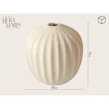 Vaso Decoração Centro Mesa Jantar Enfeite Sala Estante Rack Cor Vaso Canelado Bege Foto mini 2