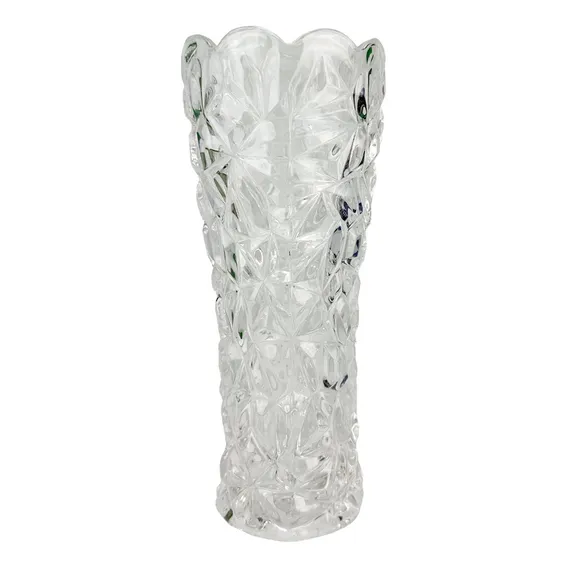 Vaso Decorado Flores Artificiais Transparente Médio Vidro Foto 1