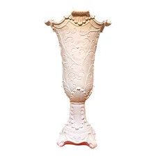 Vaso Decorativo Branco Trabalhado Arabesco 40 Cm Luxo Foto mini 1