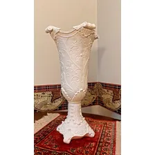 Vaso Decorativo Branco Trabalhado Arabesco 40 Cm Luxo Foto mini 3