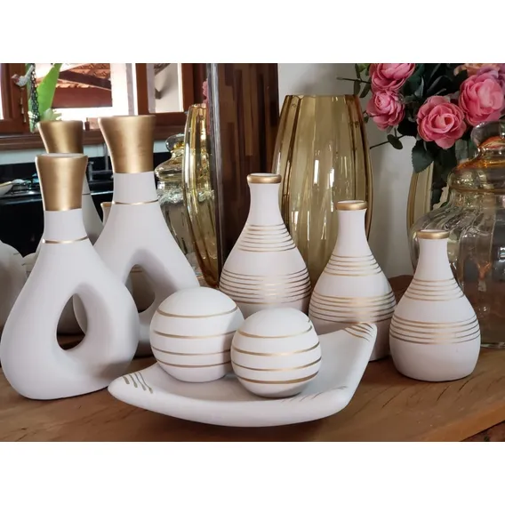 Vaso Decorativo Planta Kit Vaso Marajo De Ceramica Decoraçao Foto 1