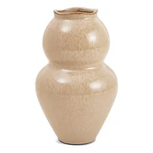 Vaso Em Ceramica Bege Torneado 24cm Mart Foto  mini 1