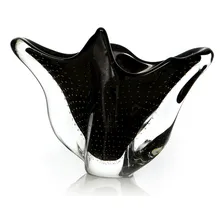 Vaso Em Cristal Murano Preto São Marcos Foto  mini 1