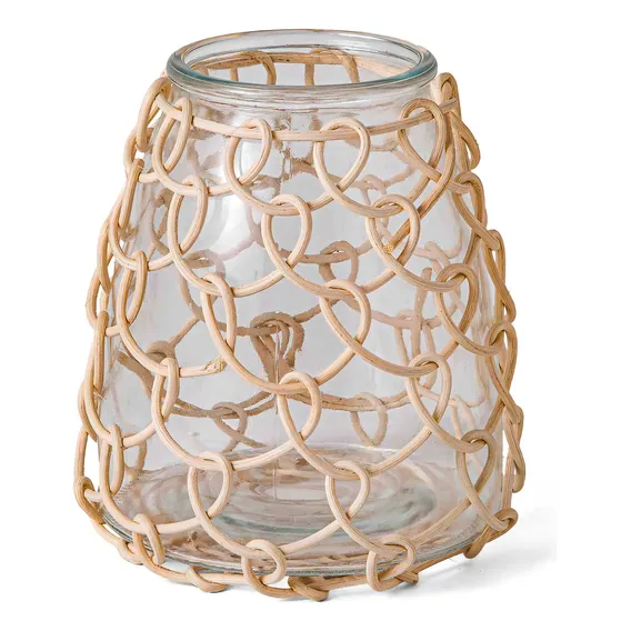 Vaso Em Vidro Com Fibra Natural 16852 Mart Foto 1