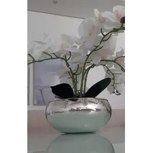 Vaso Espelhado Decorativo Prata Centro De Mesa Redondo Bacia Foto  mini 1