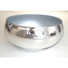 Vaso Espelhado Decorativo Prata Centro De Mesa Redondo Bacia Foto mini  3