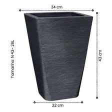 Vaso Grafiato Trapézio 43 (28l) Preto Nutriplan Foto mini 2