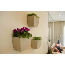 Vaso Japi Polietileno Parede Moderno Horta Planta Floreira M Foto mini 2