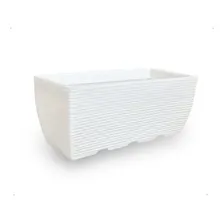 Vaso Jardineira Floreira Decorativa Polietileno 60x25 Branco Foto mini 1