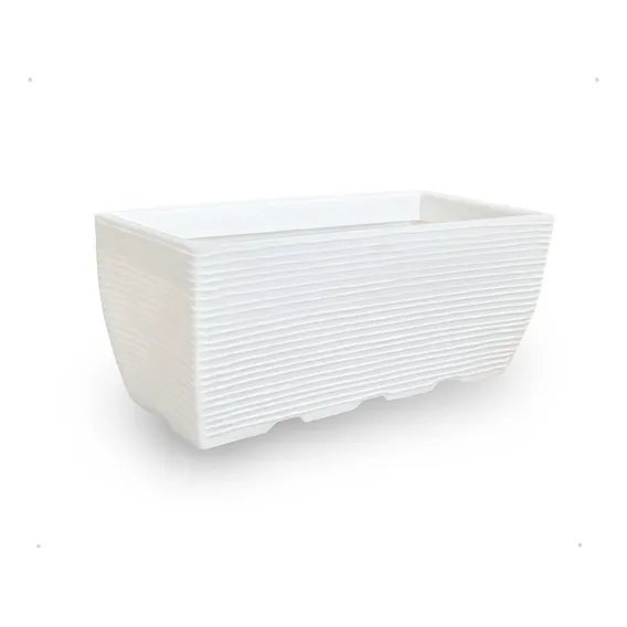 Vaso Jardineira Floreira Decorativa Polietileno 60x25 Branco Foto 1