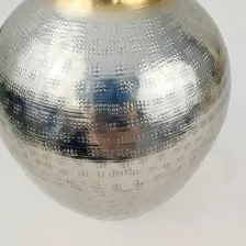 Vaso Metal 23x15x15cm Prata Dourado Martelado Decoracao Foto mini 4