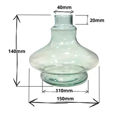 Vaso Narguile Pequeno Transparente Aladin Alfarid Resistente Foto mini 3