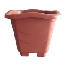 Vaso Quadrado 31cm Marrom Telha Plastico Jardim 10 Litros Foto mini  2