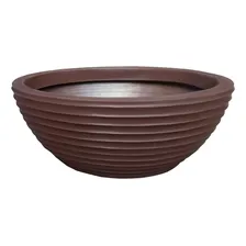 Vaso Redondo Flores Em Resina De Polietileno 40x14cm Foto  mini 1