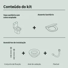 Vaso Sanitário Com Caixa Acoplada Elite Branco Celite Foto mini 4