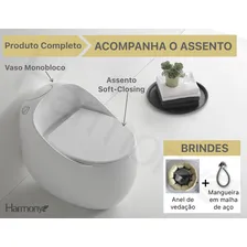 Vaso Sanitário Monobloco Cx Acoplada Branco Harmony Pérola Foto mini 3