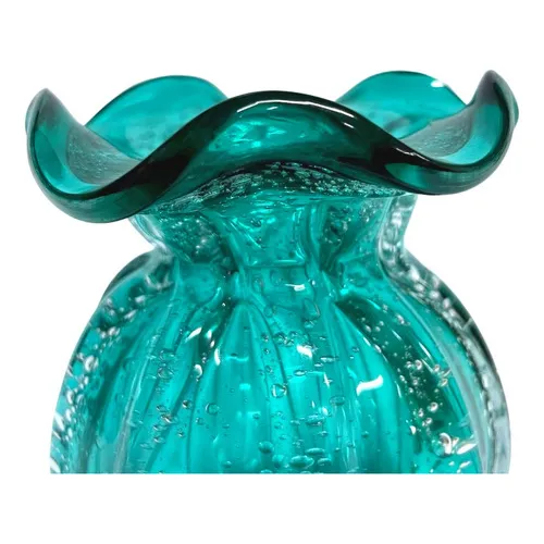 Vaso Trouxinha De Vidro Murano - Verde Esmeralda Foto 1