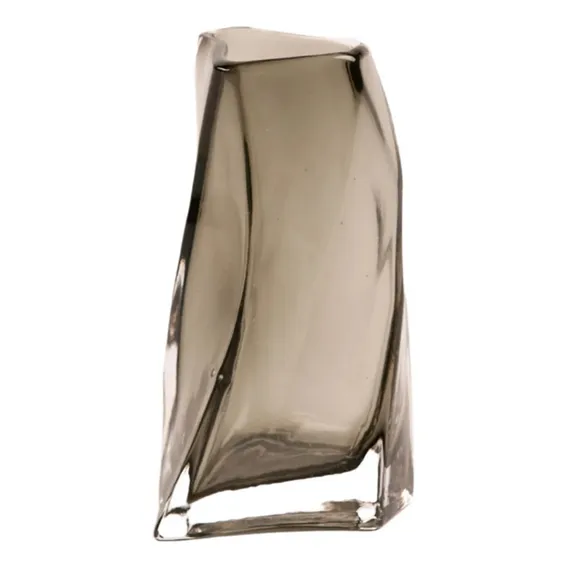 Vaso Vidro Formas Fume 13,5x7,5cm Foto 1