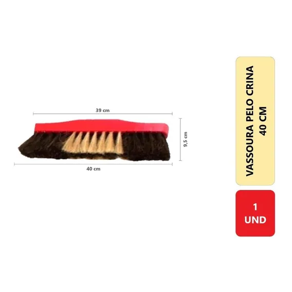 Vassoura Pelo Natural Crina 40 Cm #sem Cabo Foto 1