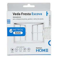 Veda Fresta Escova Janela Fita Adesiva Vedação Porta Branco Foto mini 3