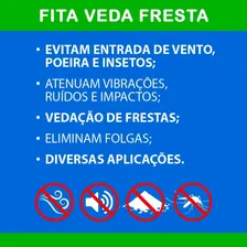 Veda Fresta Fita Feltro Adesivo Branco Vedação Janela Porta Foto mini 3