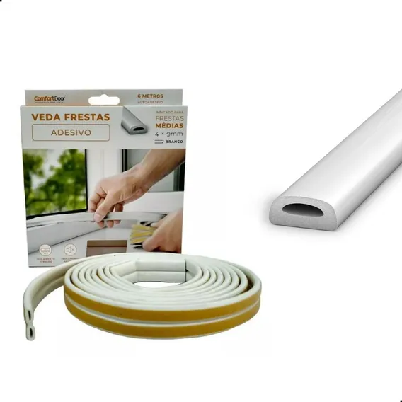Veda Frestas Para Portas E Janelas 4mm Branco Comfort Door Veda Fresta Porta Foto 1