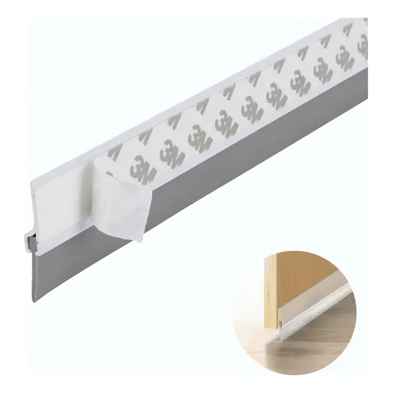 Veda Porta Rodapé Adesivo 90cm Rodo Silicone Protetor Cor Veda porta branco Frizo Foto 1