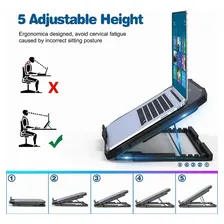 Vedo Cooler Suporte Base Notebook Gamer Led 2 Usb Com 6 Coolers Foto mini 2