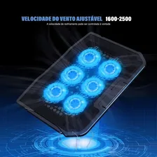Vedo Cooler Suporte Base Notebook Gamer Led 2 Usb Com 6 Coolers Foto mini 4