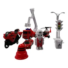Veículo Bombeiro Com Carro+moto - Brinquedo Infantil Foto mini 1