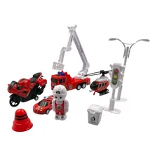Veículo Bombeiro Com Carro+moto - Brinquedo Infantil Foto mini 2