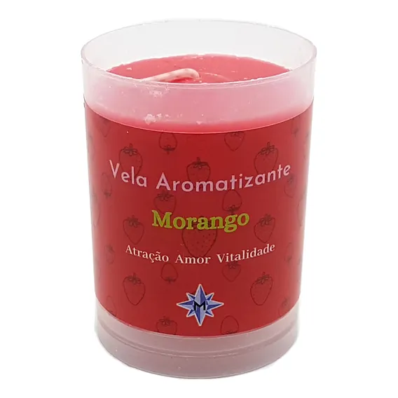 Vela Aromática Morango Vela Perfumada Do Amor Vitalidade 90g Foto 1