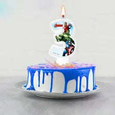 Vela Vingadores Número 3 Decoração Festa Topo Bolo Foto mini 2