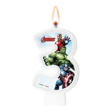 Vela Vingadores Número 3 Decoração Festa Topo Bolo Foto mini 1