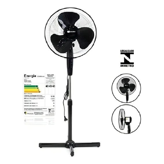 Ventilador Coluna Pedestal Silencioso 127v 44cm 3 Velocidade Foto 1