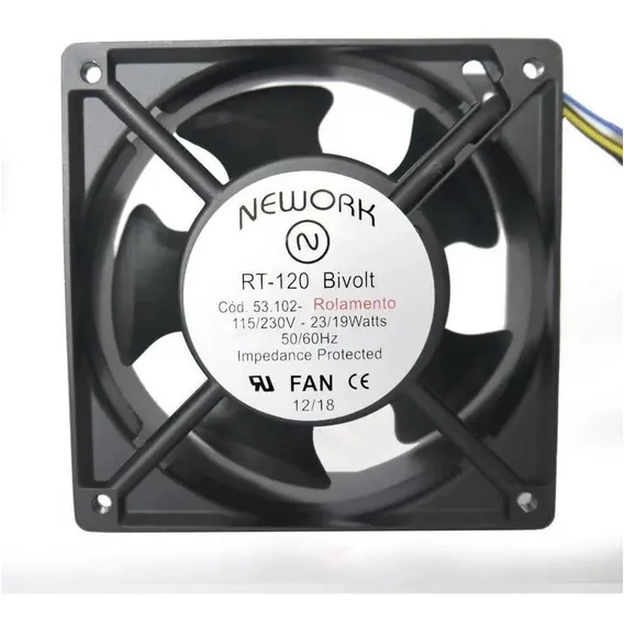 Ventilador Cooler Rt-120 Bivolt Rolamento 120x120 Ventoinha Led Preto Foto 1