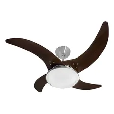 Ventilador De Teto Mareiro Com Led Escovado Pás Tabaco Tron Foto mini 1
