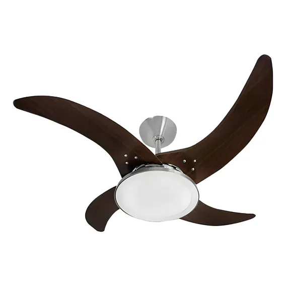 Ventilador De Teto Mareiro Com Led Escovado Pás Tabaco Tron Foto 1