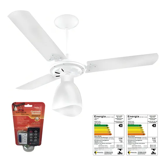 Ventilador De Teto Venti-delta 127 Delta Light Com 3 Pás Foto 1