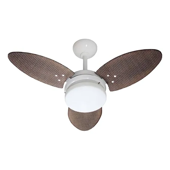 Ventilador De Teto Ventura Branco Pás Tabaco 127v 110V Foto 1
