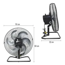 Ventilador Mesa Turbo 50cm 200w Industrial 6pás Preto Foto mini 2
