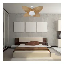 Ventilador Teto Branco Vidro Fechado 4 Pás Big Flower Freijo Foto mini 2