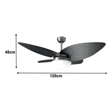 Ventilador Teto Branco Vidro Fechado 4 Pás Big Flower Freijo Foto mini 3
