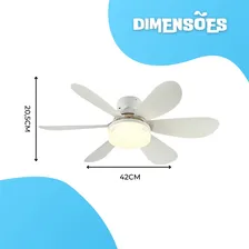 Ventilador Teto Com Luz Integrada Ventilador Teto Silencioso 6 Pás Facil Tippi Foto mini 2