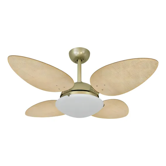 Ventilador Teto Volare Ouro Velho Pétalo Palmae Natural Foto 1