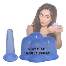 Ventosa De Silicone Massagem 4 Corporal 1 Facial Cup Charme Foto mini 2
